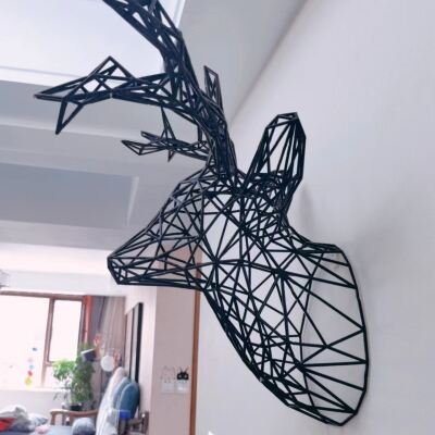 装饰艺术-镂空鹿头-3d打印模型