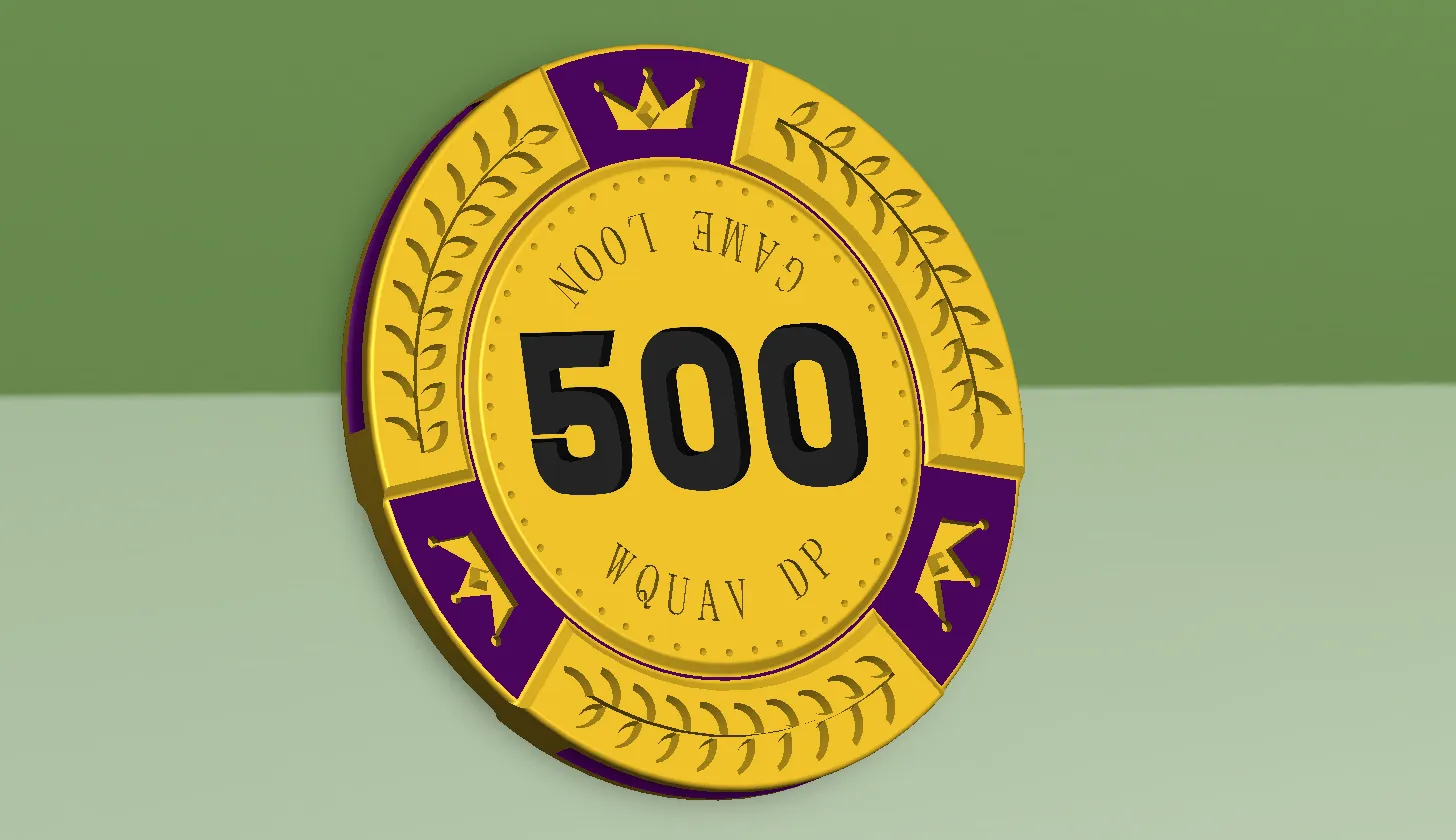 黏土筹码 皇冠游龙 500代币（带色槽）