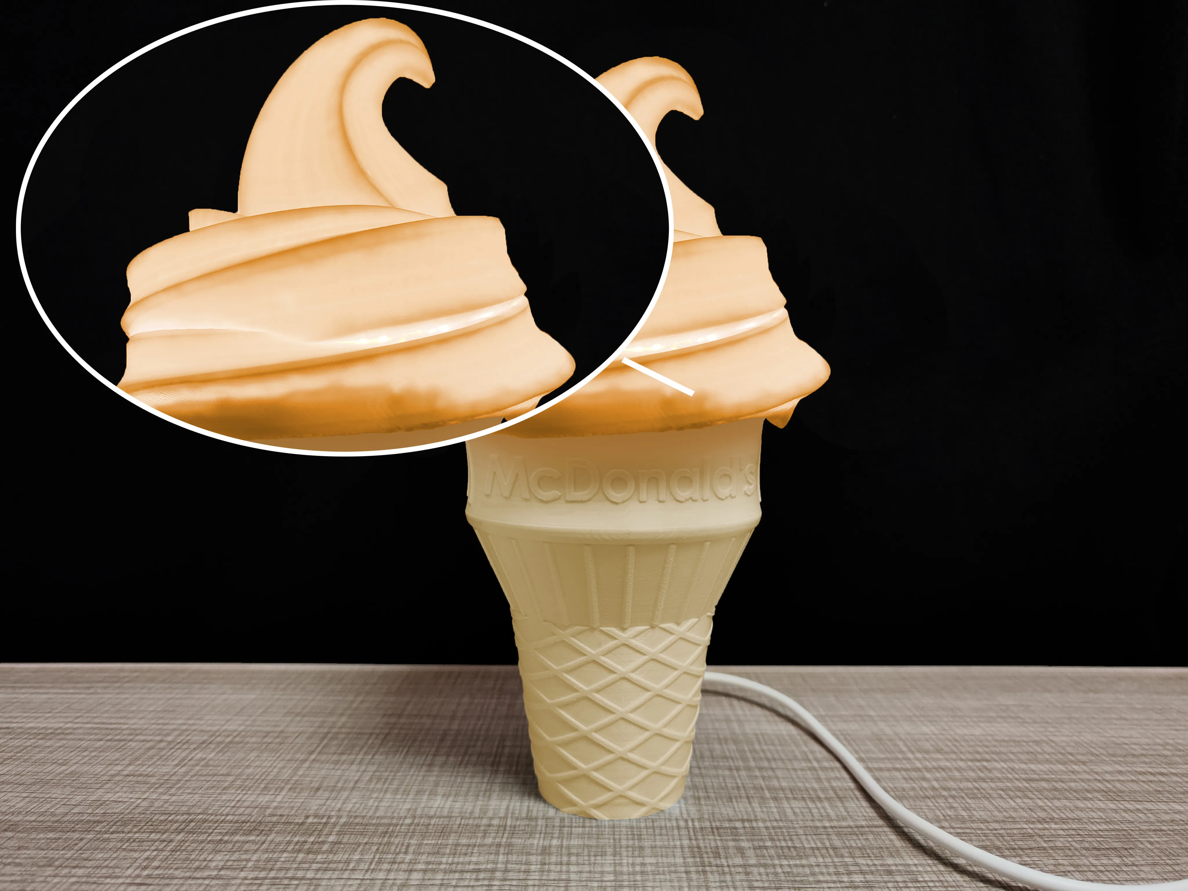 Home page module: 麦当劳甜筒冰淇淋-奶油拓竹LED版（McDonald's Ice Cream lamp-Cream）