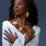 树叶耳环项链套组