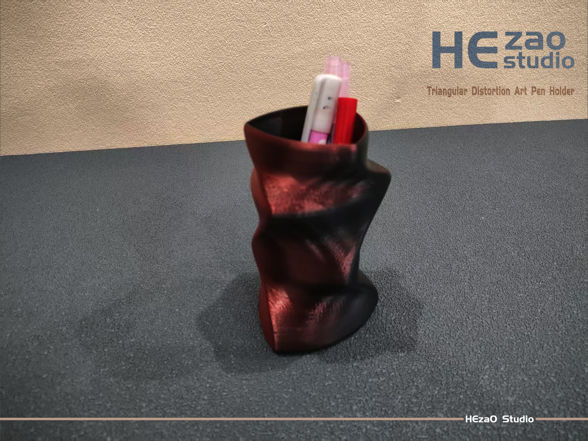 Triangular Distortion Art Pen Holder 2.jpg