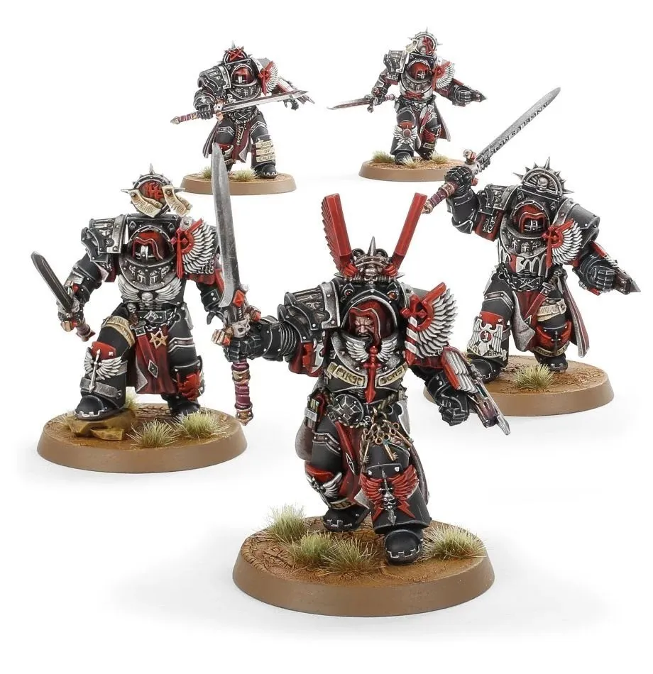 WarHammer战锤40k第一军团暗黑天使，五人棋子模型