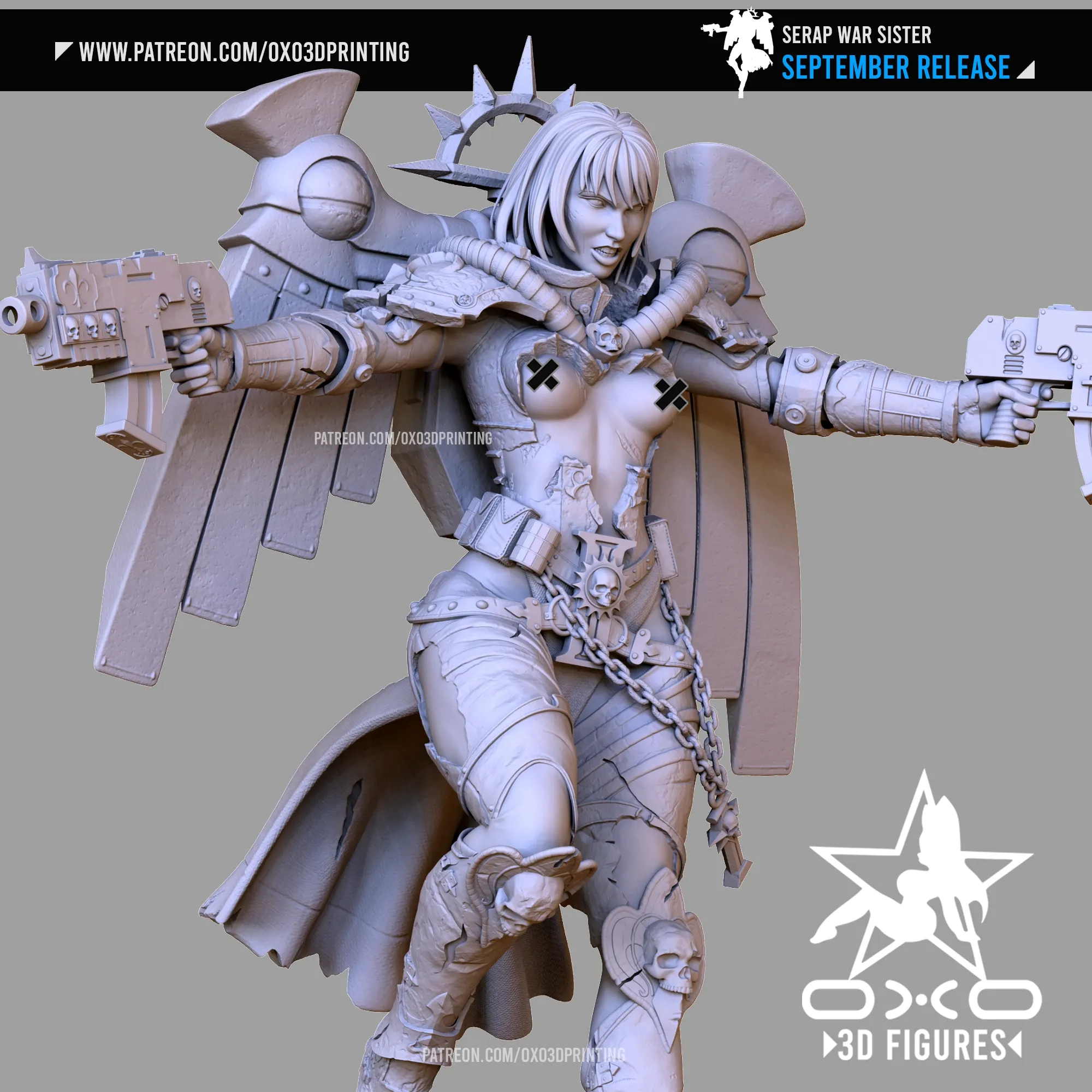 战锤40K:神圣玫瑰修会-火翼炽天使修女(双体态)