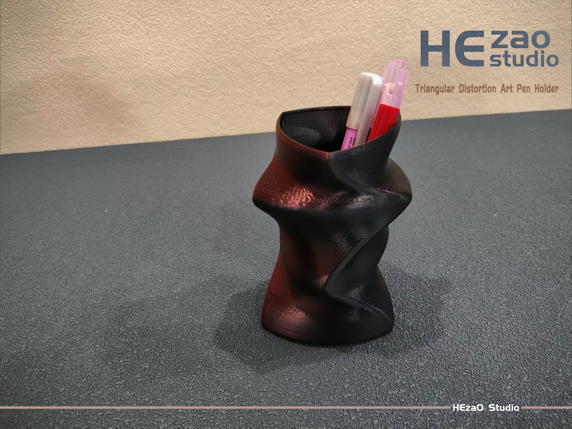 Triangular Distortion Art Pen Holder 3.jpg