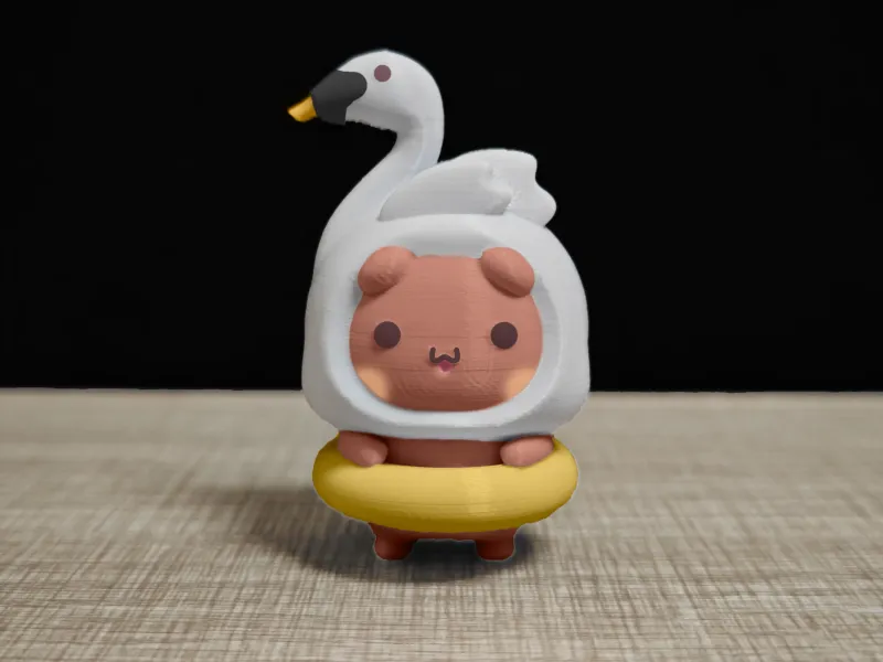 情侣熊系列-天鹅游泳圈布布（Couple Bear-swan_Swimming ring_bubu）