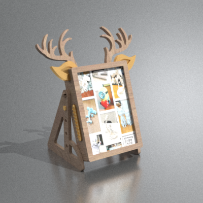 创意相框-5寸-鹿“禄”-3d打印模型