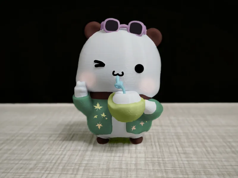 情侣熊系列-夏日沙滩喝椰子的一二（Couple Bear-beach_coconut_Yier）