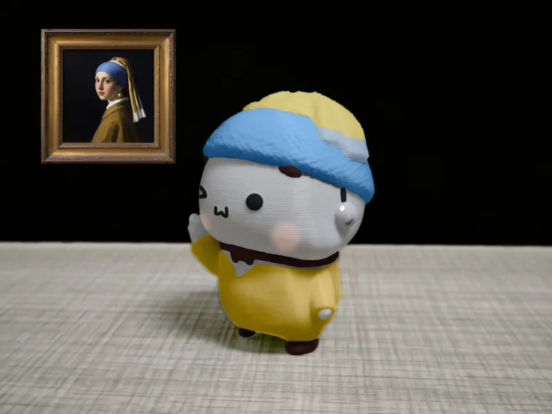 情侣熊系列-戴珍珠耳环的一二（Couple Bear-Oil Painting_Pearl_Yier）