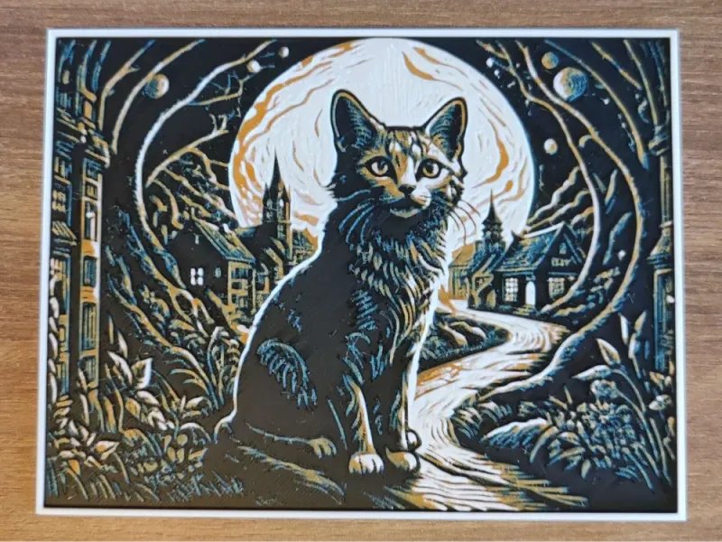多色模型2D画猫猫装饰画