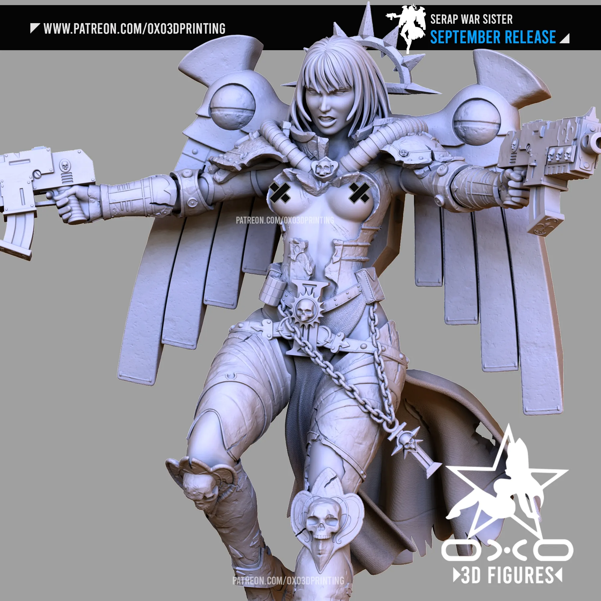 战锤40K:神圣玫瑰修会-火翼炽天使修女(双体态)