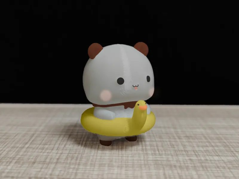 情侣熊系列-小鸭游泳圈一二（Couple Bear-Duck_Swimming ring_Yier）