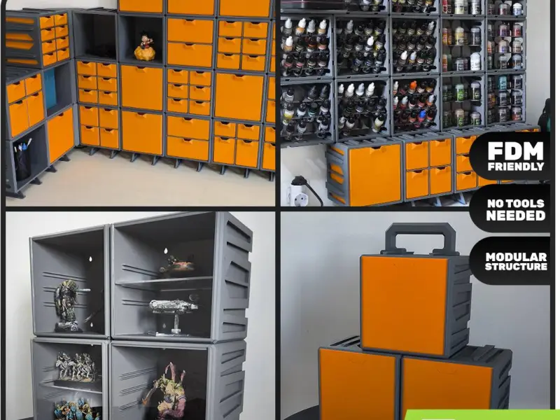 收纳盒多功能收纳箱带抽屉手办展示柜工具箱（1/2）