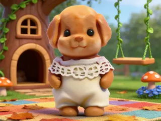 毛绒小狗贵宾犬POP可爱模型摆件