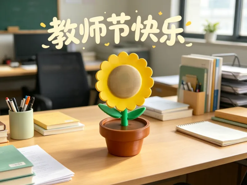教师节桌面摆件向日葵