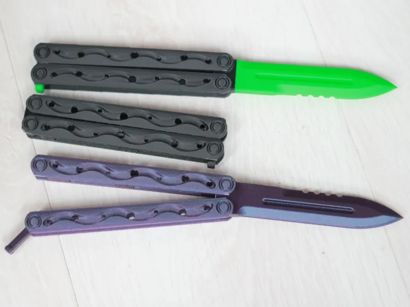 蝴蝶刀 一体打印无支撑，高质感 butterfly knife -no assemble