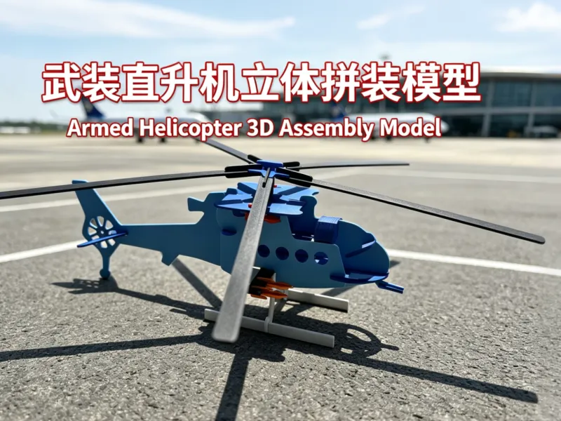 武装直升机立体拼装模型