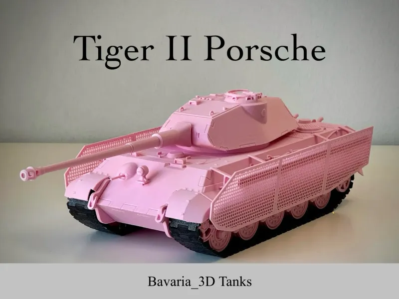 虎王II 保时捷炮塔 带网格侧裙 1/35 比例