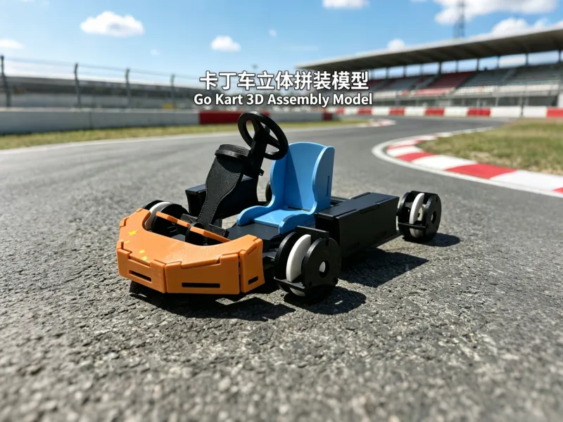 卡丁车立体拼装模型｜卡扣免胶水 3D 打印赛车模型