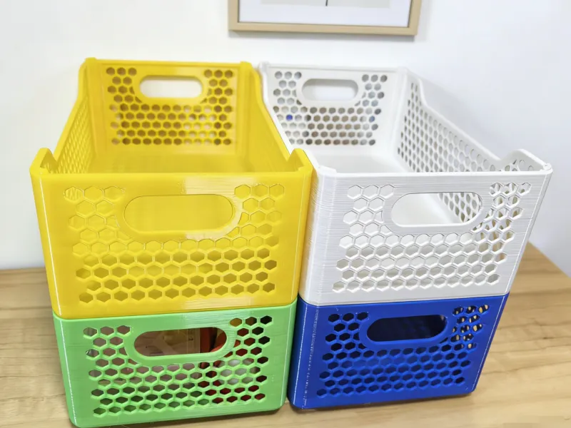 可堆叠式收纳筐【蜂窝镂空节省材料、强度高】Stackable storage baskets