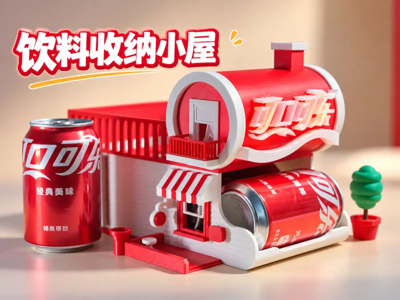 冰箱收纳 可口可乐风格 迷你房子 微缩模型