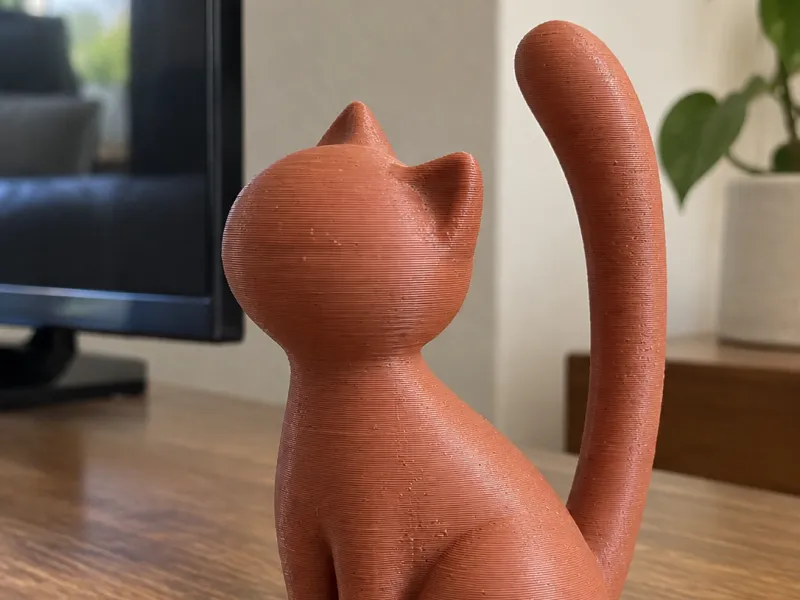 极简圆润坐姿小猫手办｜竖尾桌面摆件与家居装饰，小猫，猫