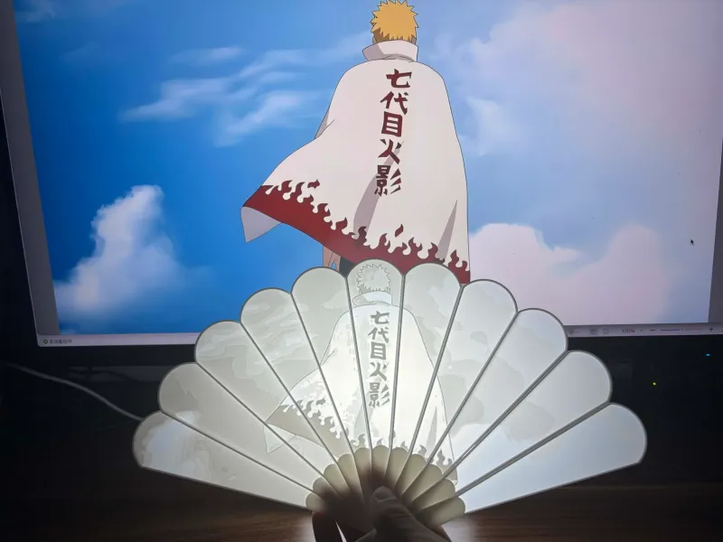 火影忍者 漩涡鸣人 动漫人物透光浮雕扇