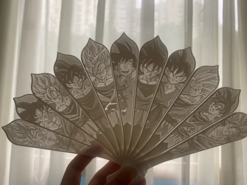 七龙珠 悟空 人物合集扇子 透光浮雕 折扇 日漫