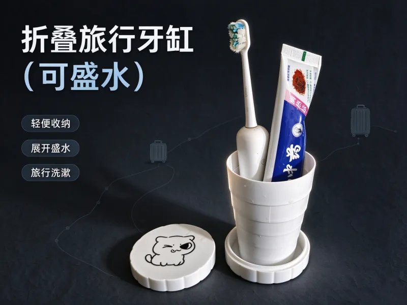 小猫饼干折叠旅行牙缸