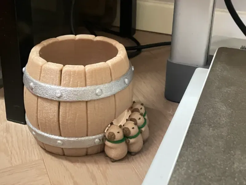 卡皮巴拉，卡通河豚收纳筒，3D打印废料收纳筒，笔筒