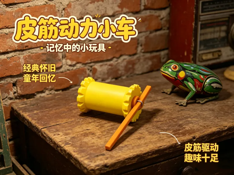 皮筋动力线轴辘轳小车（怀旧儿童玩具）