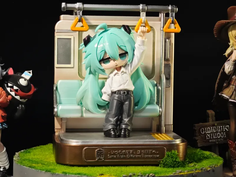 地铁MIKU 地铁场景 模型 手办 多色打印 已分件 易上色