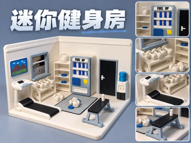 微缩模型 迷你健身房 装饰品 摆件 玩具 过家家
