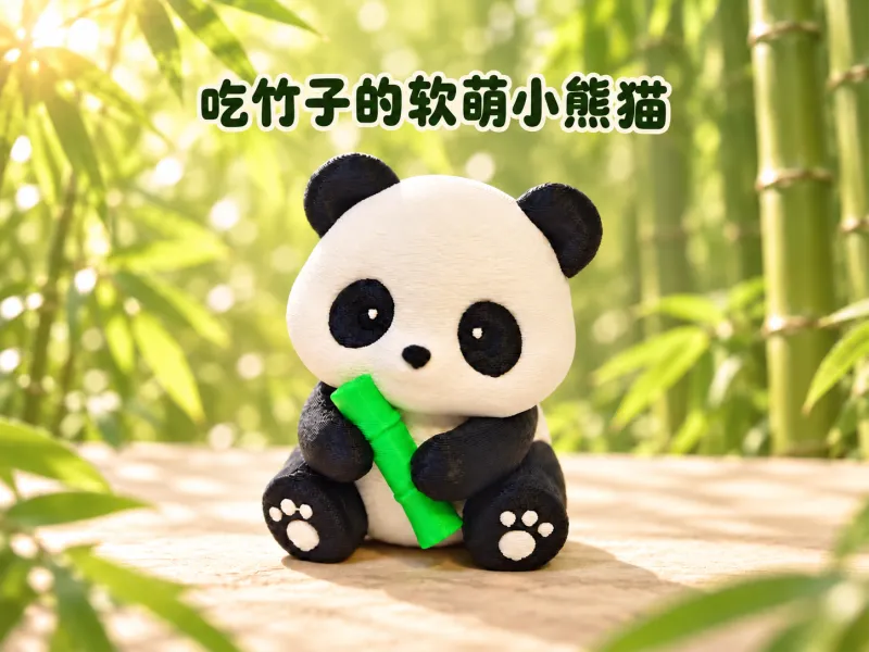 吃竹子的软萌小熊猫（多色打印i8）
