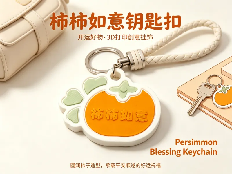 柿柿如意钥匙扣 | 柿子祝福钥匙扣