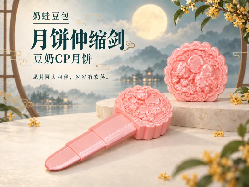 奶蛙豆包月饼伸缩剑｜豆奶CP月饼|伸缩剑玩具