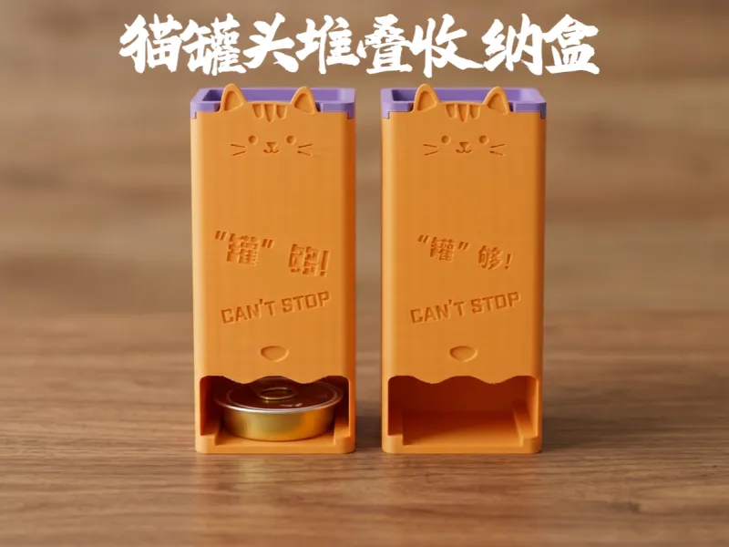 猫罐头堆叠收纳盒