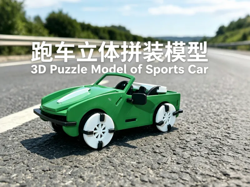 复古敞篷跑车｜卡扣免胶水立体拼装 3D 打印模型