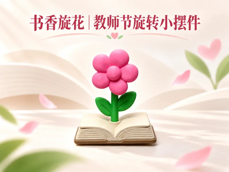 书香旋花｜教师节旋转小摆件