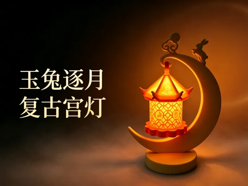 玉兔逐月·复古宫灯
