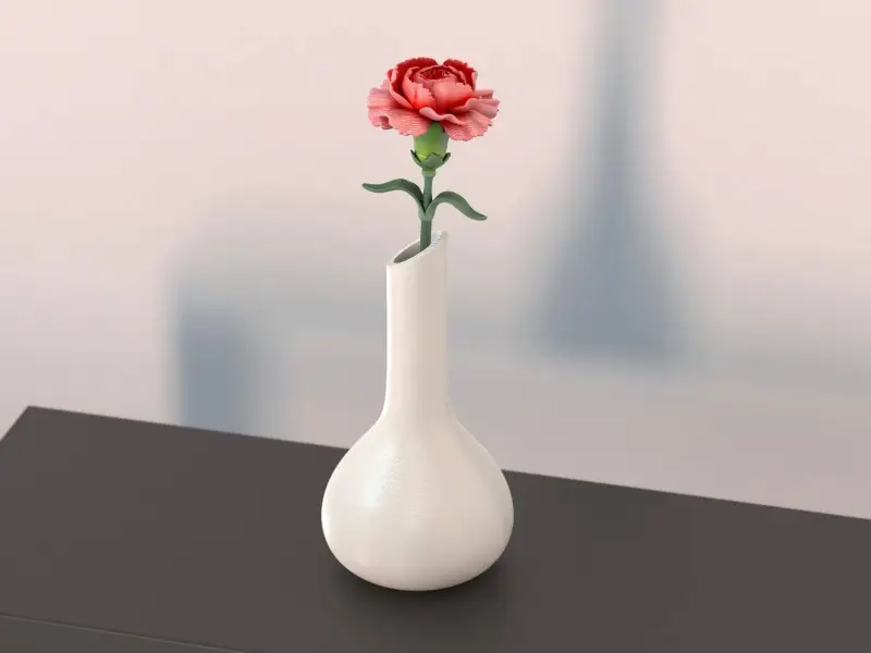 康乃馨花瓶全3d打印组合摆件