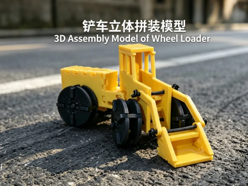 轮式装载机铲车立体拼装模型｜卡扣免胶水 工程车