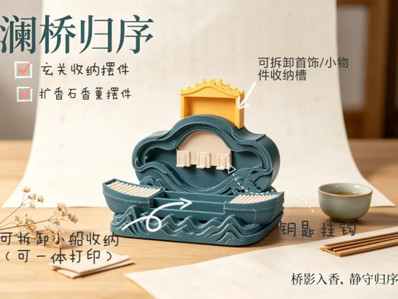 澜桥归序 意境收纳摆件