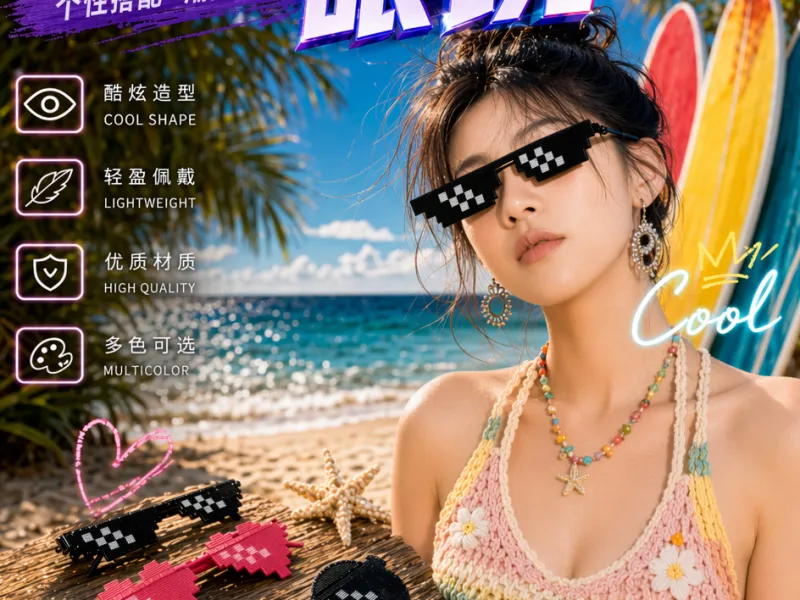 像素风墨镜-夏日出行