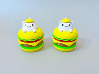解压汉堡猫猫（可按压，带灯光）