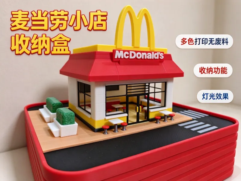 麦当劳小店场景收纳盒/桌搭氛围灯