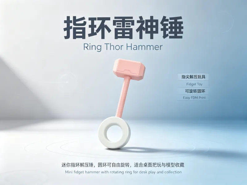 迷你指环雷神锤指尖玩具 | Mini Ring Thor Hammer Fidget Toy
