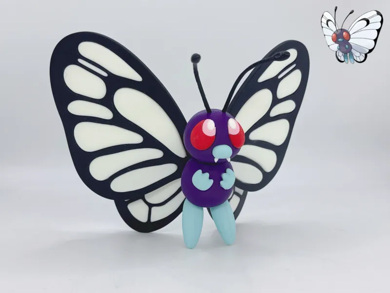 butterfree宝可梦图鉴012巴大蝶分色拼装