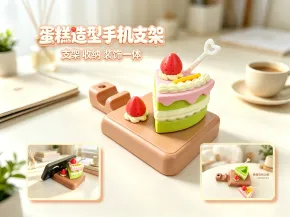 蛋糕食玩手机支架 可收纳小物件