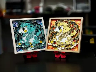 春晚吉祥物-骥骥-叠雕画