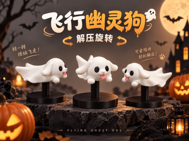 飞行幽灵狗-分件分色-解压摆件